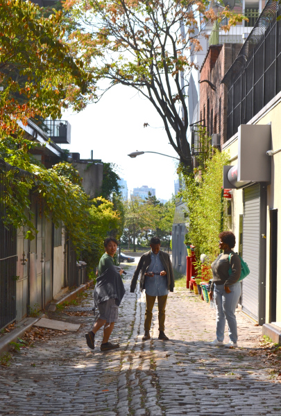 Friends walking around in Chelsea, New York City