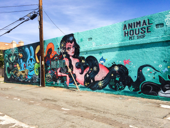 A mermaid mural in San Diego, California