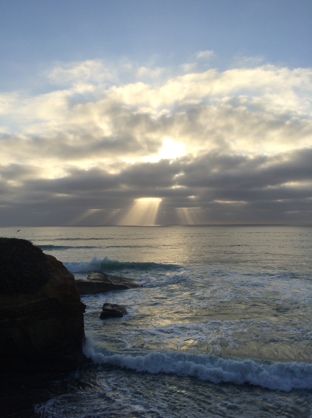 Sunset at Sunset Cliffs Natural Park in San Diego, California