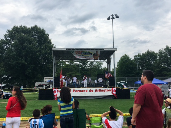 People waiting for the concert to start at Festival Peruano de Arlington in Virginia.
