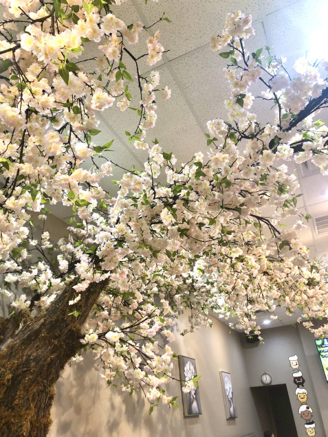 A tree of fake flowers