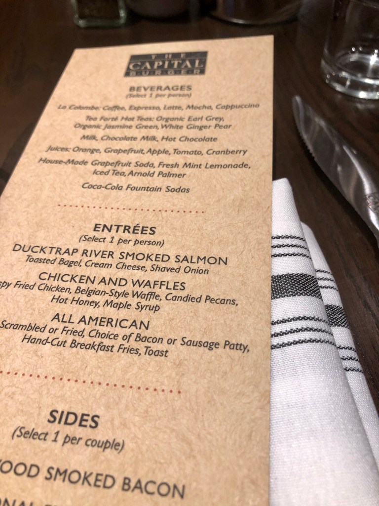 The Capital Burger Reston’s preview menu