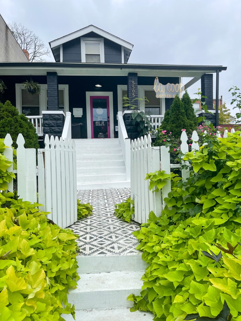 The exterior of La Coop Coffee, a coffee shop in Washington, D.C.