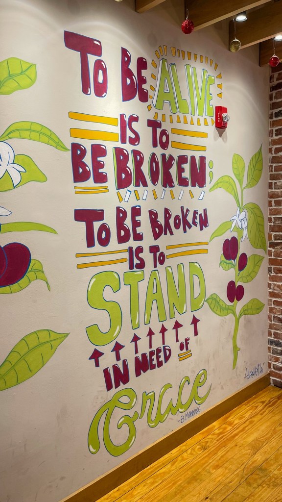 A quote painting on a wall