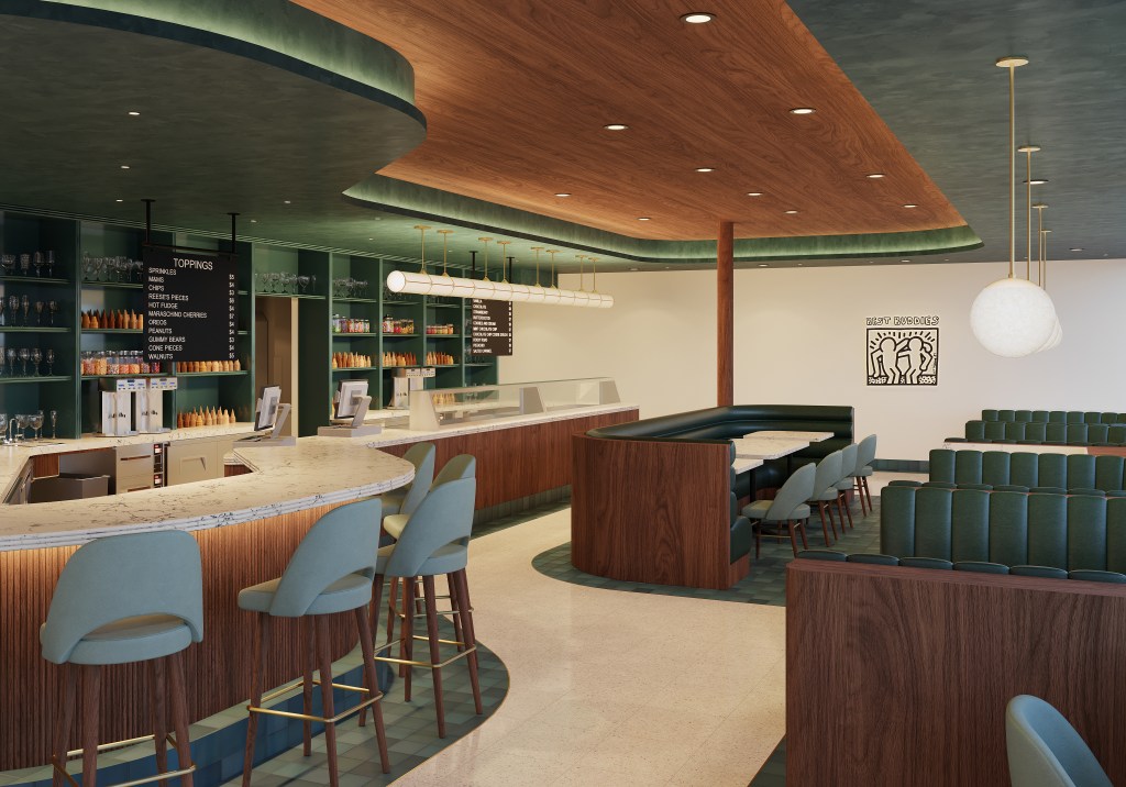 a rendering of an ice cream shop